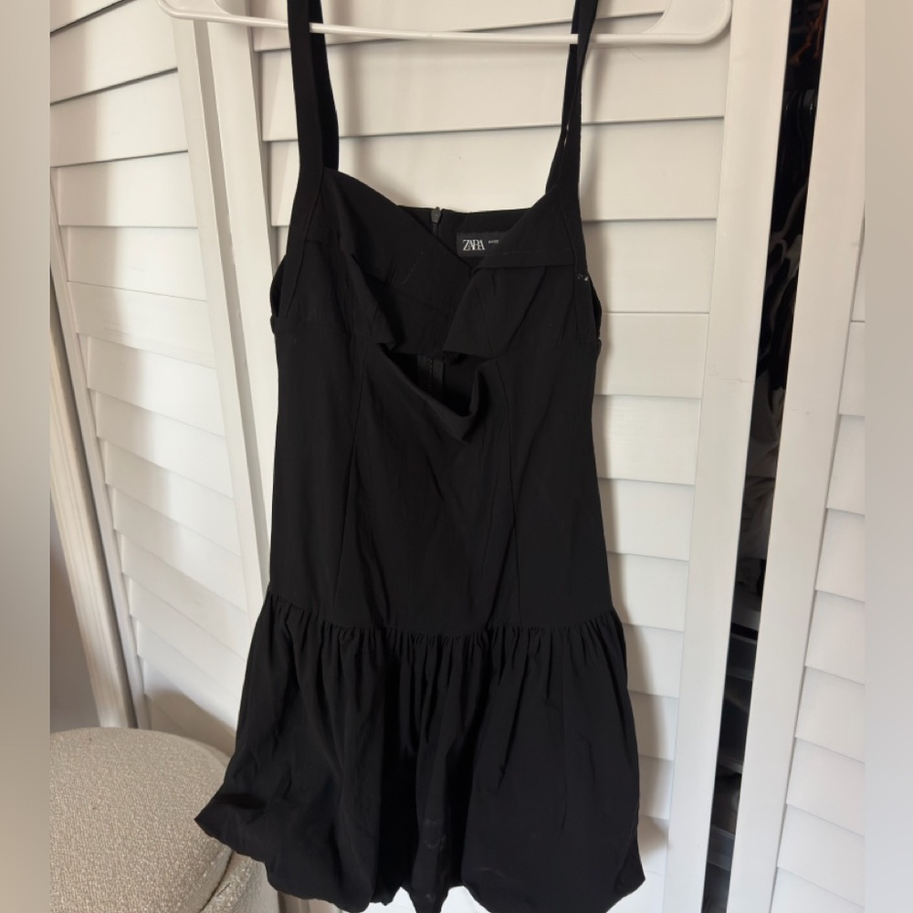 Zara black bubble dress with cut out